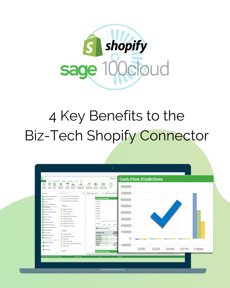 BizTechServices's tweet image. Sage 100cloud Shopify Connector allows you to link the power of your Sage 100cloud and your Shopify shopping cart. Everything from sales orders to returns - seamless integration and real-time tracking lets you focus on growing your business. #SAGE #sage100cloud #shopify