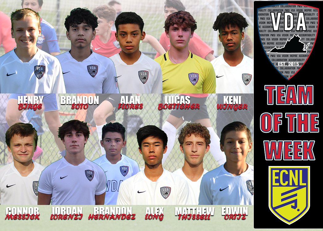 vdasoccer's tweet photo. #VDABoysECNL matched up with BRYC on Halloween 🎃👻, lots of 🔝 performances from the boys on the field❗❗ #VDABoysTeamOfTheWeek #TOTW 🔴⚫ https://t.co/yqb6JQ8LbO