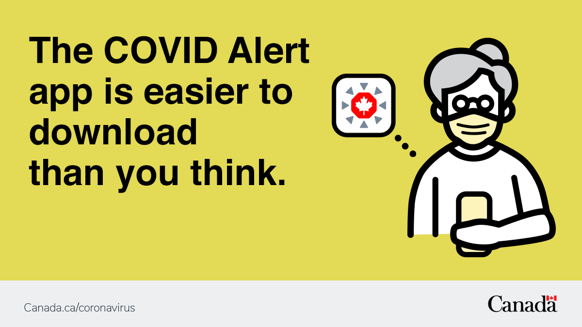 GovCanHealth's tweet photo. #COVIDAlert,🇨🇦 Canada's #COVID19 exposure notification app, has now been downloaded by 5 million Canadians! The more people who download the app, the more we can reduce the spread of COVID-19. Download the app: 📲
https://t.co/VAj81N5Nj5 https://t.co/c8NxslBzlM