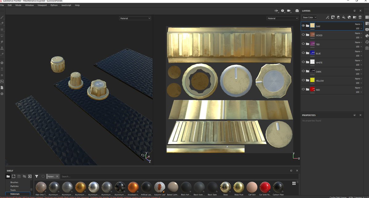 brightlightrx's tweet photo. Behind the scenes: texture work, golden knobs? 🤔
#synthspace #synthspacevr #ui #ux #uiux #synth #synthwave #synthwavemusic #virtualreality #vr #vrsynth #steamvr #steamwishlist #modularsynth #virtualmodular #out #vco #musicproduction #substancepainter #texturing https://t.co/BoURtinetd