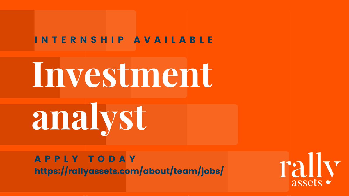 Join us as an intern. Great chance to get first-hand experience evaluating investments for their social and environmental impact. Apply now, start in January. 
rallyassets.com/about/team/job…