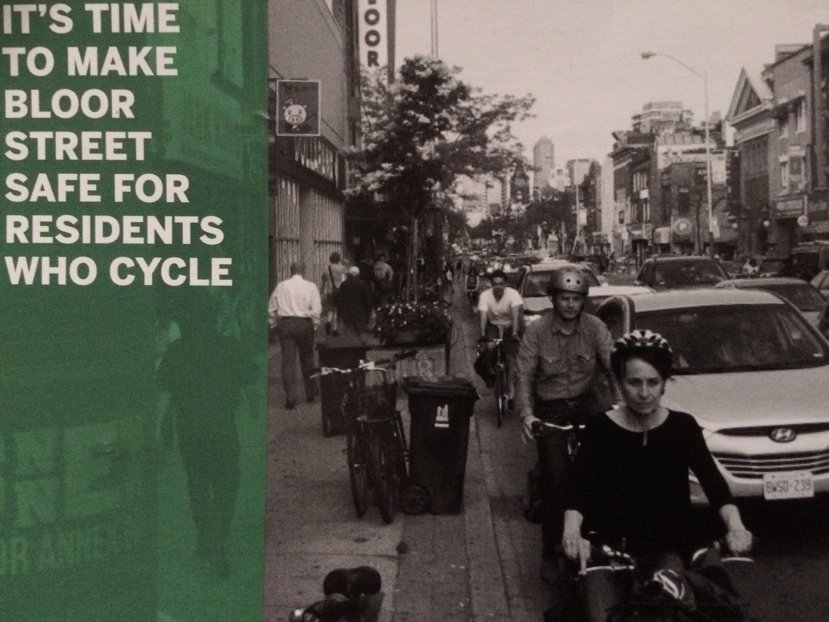 BellsOnBloor's tweet photo. HAPPY BIRTHDAY BLOOR BIKE LANE! On Nov 4, 2017, City Council voted to make permanent the pilot bike lane (Avenue to Shaw). #BikeTO https://t.co/cQPw1GICuR