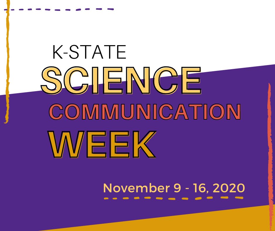 We're happy to announce the #KState #SciComm Week 2020: Science communication at the intersection of a global pandemic and social justice issues
For more information, check out the program here: 
k-state.edu/today/announce…