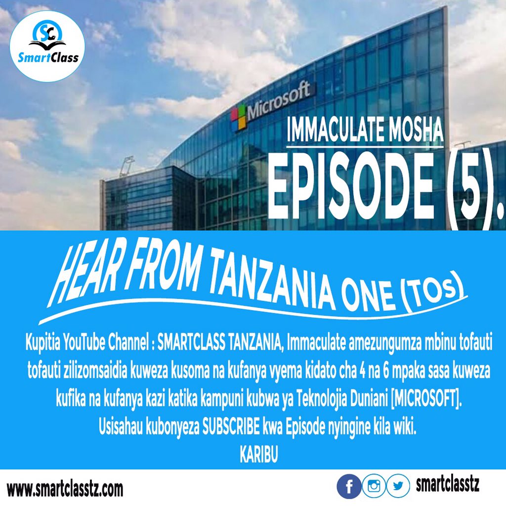 silabuapp's tweet photo. #HearFromTOs | Episode 5.

Hakuna lisilowezekana, palipo na nia pana njia.

Aliwekeza juhudi katika masomo ya sayansi akiwa MARIAN GIRL’S akawa kinara mitihani ya form 4 na 6.

Aliwezaje mpaka sasa anafanya kazi nchini Marekani, [MICROSOFT].

Akieleza >> https://t.co/OoWx7NNEQg https://t.co/YDlY8Bid4Q