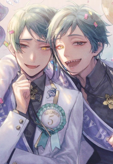おめでとう????

#リーチ兄弟誕生祭2020
#ジェイド・リーチ誕生祭2020
#フロイド・リーチ誕生祭2020 