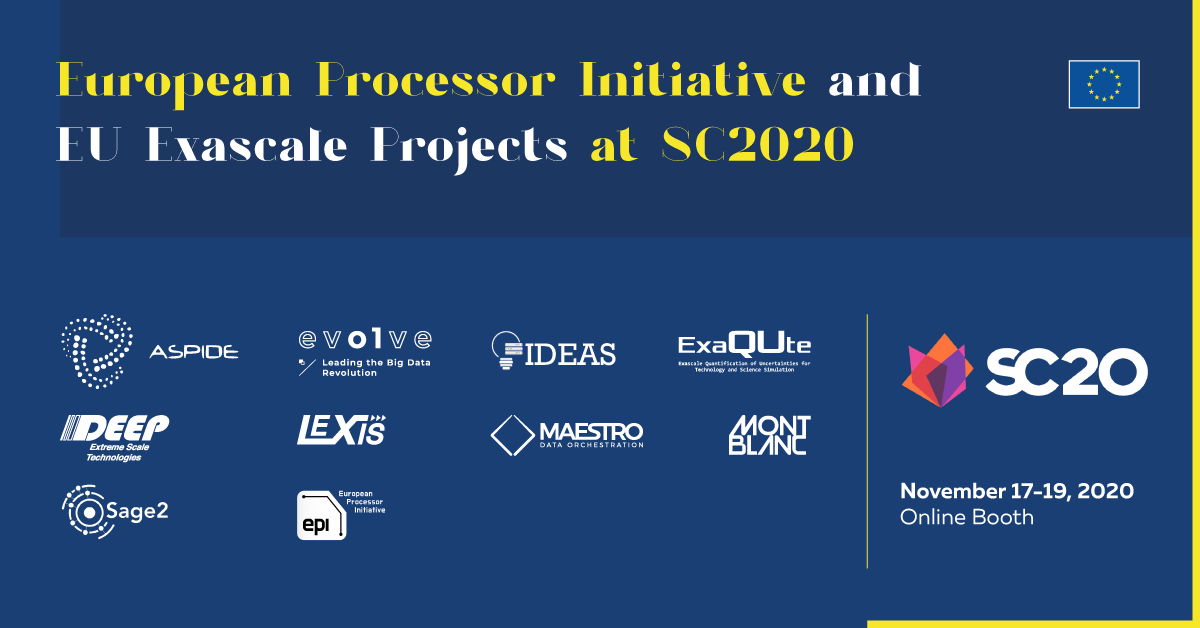 DEEPprojects's tweet photo. #SC20 will start soon 🎊 #DEEPprojects joins the European #Exascale Projects- Visit our booth: 👉 https://t.co/NfNP03HxkB
@ExaQUteEU @EuProcessor @SageStorage @maestrodata @eatoncorp @ASPIDE_PROJECT @MontBlanc_Eu @Evolve_H2020 @LexisProject #MoreThanHPC #GoModular https://t.co/F2KIbFDG9n