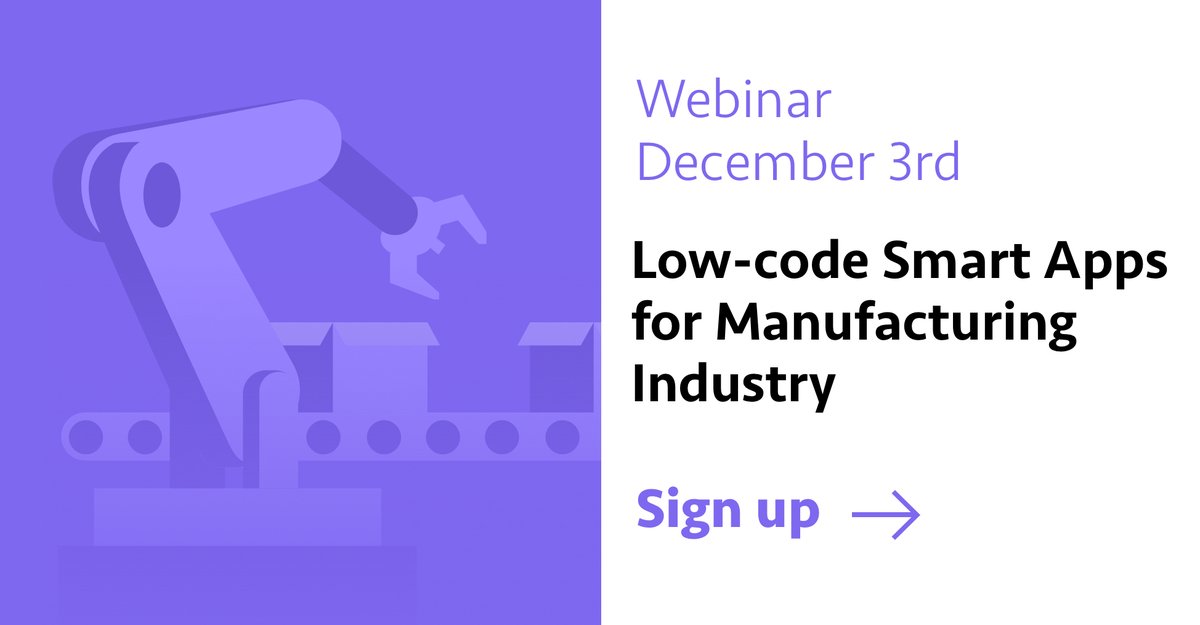 Dec 3rd: Webinar: “Low-code Smart Apps for the Manufacturing Industry”. Join this webinar for an interactive presentation of the <a href="/siemensindustry/">Siemens Industry</a> low-code platform <a href="/Mendix/">Mendix - Build excellent apps</a> and our templates for the Manufacturing AND Injection Molding industry. Sign up: timeseries.com/event/webinar-…