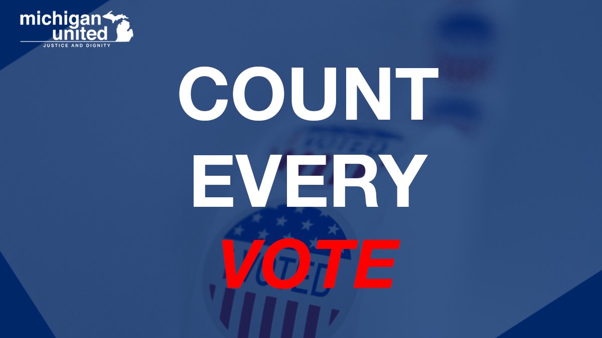 We demand every vote be counted. Join us TODAY for our Count the Vote Rallies in Detroit, Lansing, Ann Arbor, Ferndale, Grand Rapids, Kalamazoo, Traverse City, and Munising!
Find a rally here: wemakemichigan.com/count-every-vo…
#Michigan #election2020 #Vote #electionprotection