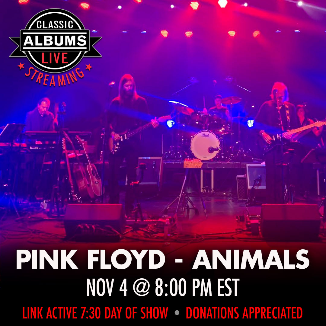 Tune in TONIGHT 8 PM & turn on @CALrocks performs Pink Floyd's Animals. Free live-stream at 7:30 at classicalbumslive.com & facebook.com/ClassicAlbumsL… #classicalbumslive #livemusicrocks #pinkfloydfans #bestseatinthehouse #classicrock #tipjar @sandersoncentre