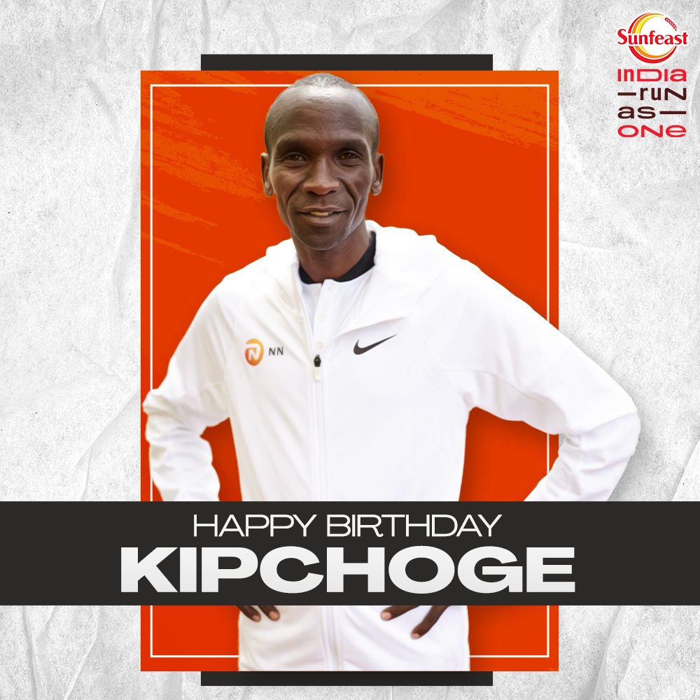 Indiamoveasone's tweet photo. To the man who only gets faster year by year. Many many happy returns of the day to the sub-two marathon man and the G.O.A.T! 🥳
It's always a treat to watch you run. ❤️
@EliudKipchoge
#SunfeastIndiaRunAsOne #LivelihoodsMatter. https://t.co/G88i152IJs