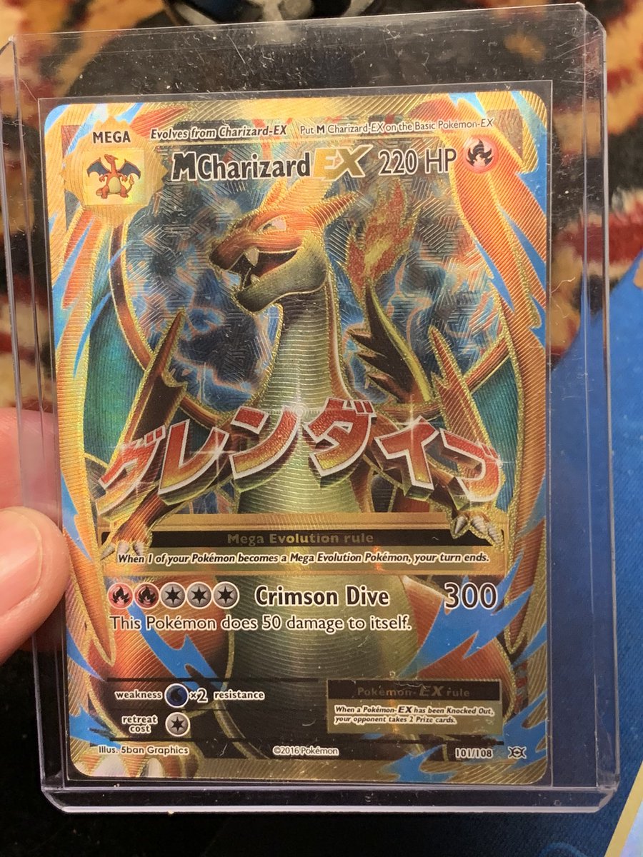 PotentialPatent's tweet photo. Hi! My name’s Sean and last night I pulled a full art Mega Evolution Charizard EX #pullz #PokemonTCG #Charizard #xyevolution https://t.co/BUj0DfsUNP