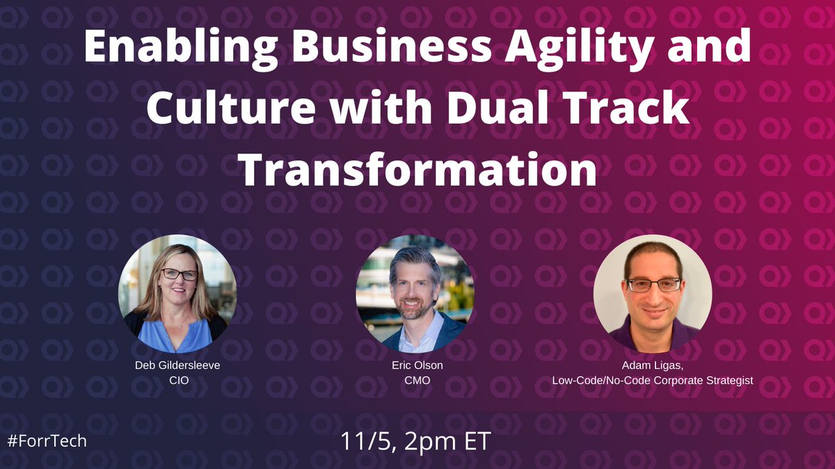Are you registered for #ForrTech? Be sure to join us tomorrow! We'll be talking to an exciting customer about how they use our #lowcode platform to drive business agility.