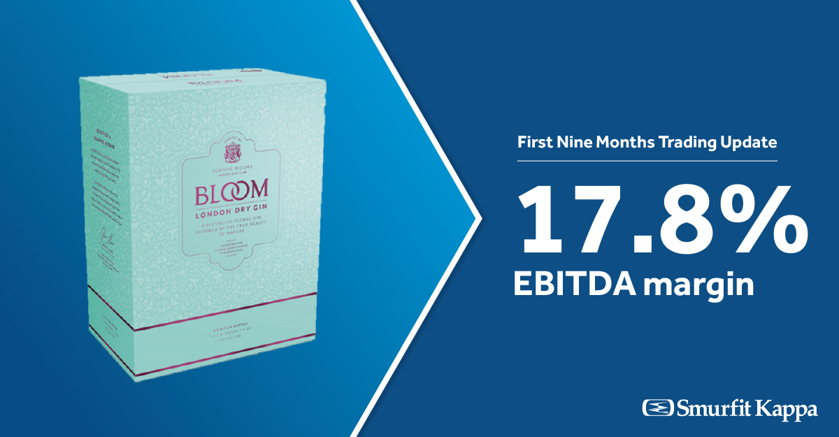 smurfitkappa's tweet photo. An EBITDA margin of 17.8% demonstrates again the strength and resilience of the Group’s business model. Read our first nine months #SKGTradingUpdate for 2020 here https://t.co/7zxeRBUE1T https://t.co/89H7NtRf8l