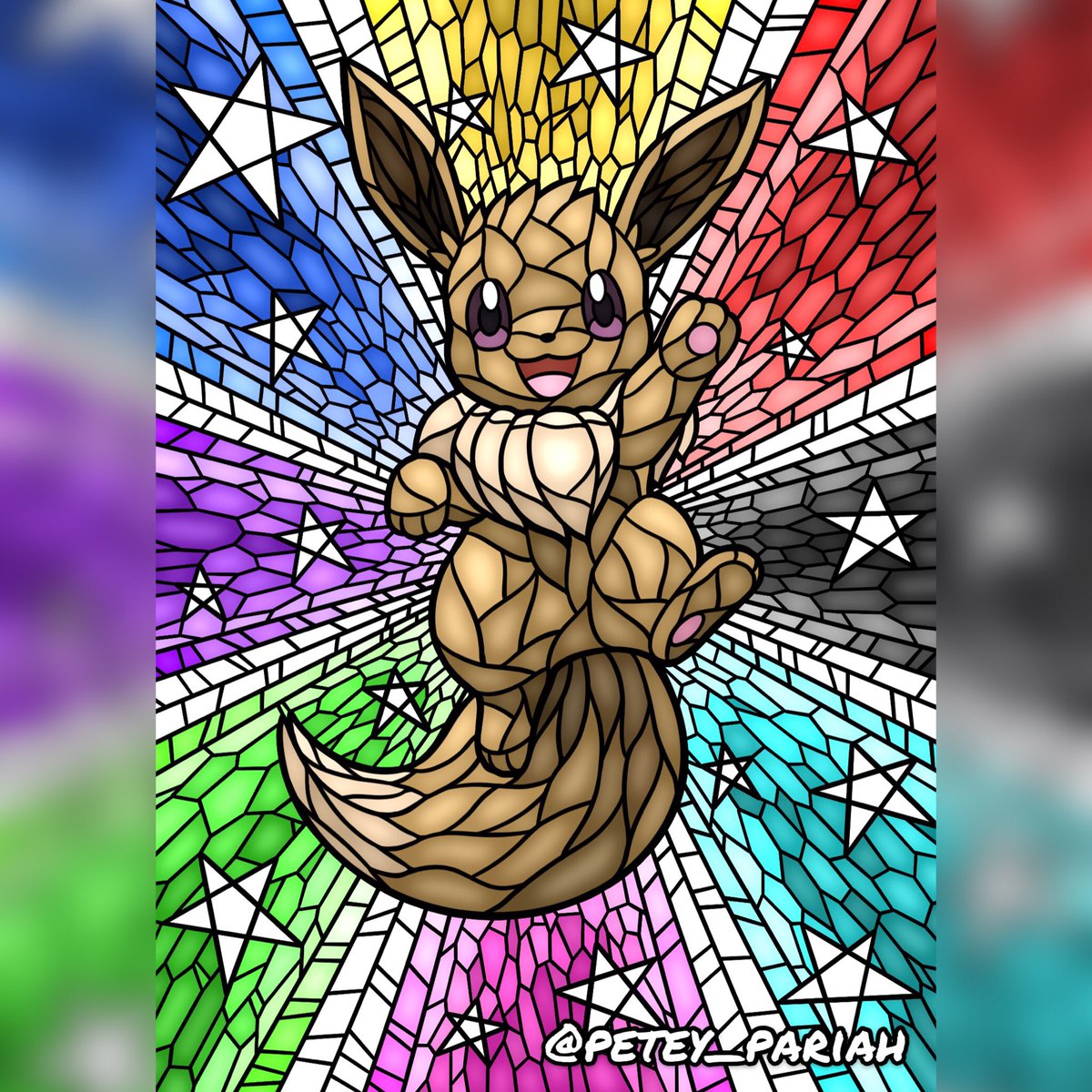 Stained glass Eevee!
#eeveelution #eevee #stainedglass #pokemon