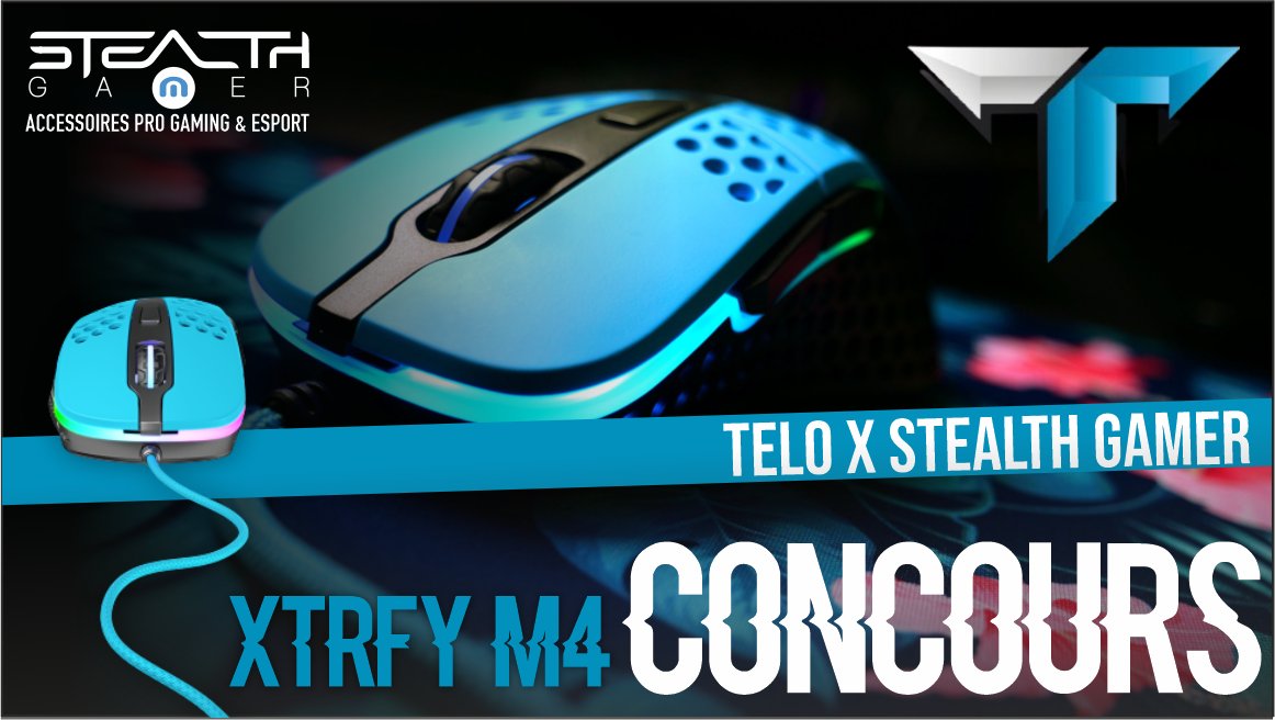 [#CONCOURS] On continue sur notre lancée et <a href="/_TeLoo/">TeLo</a> nous accompagne sur ce #concours ! 🎉

Gagne une souris ultralégère <a href="/Xtrfy/">Xtrfy</a> M4 au choix (hors édition limitée) qu'il utilise avec du skill sur #Warzone ! 🎁

Follow <a href="/StealthGamerFR/">Stealth Gamer</a> et <a href="/_TeLoo/">TeLo</a> + RT ce tweet ! 🤯

TAS 10/11/2020