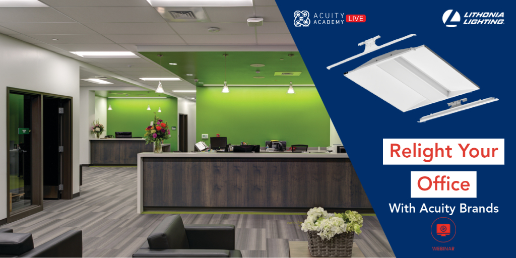 AcuityBrands's tweet photo. Don't just retrofit, #relight! Join Director of Product Market, Kurt Vogel, on 11/18 @ 2pm as he discusses LED relight kits for commercial spaces. Register now to learn more about relight and how it can save money and time-  https://t.co/ssSjsDBGRt 
#LightingIndustry #Renovations https://t.co/NVDQ9BfhKi