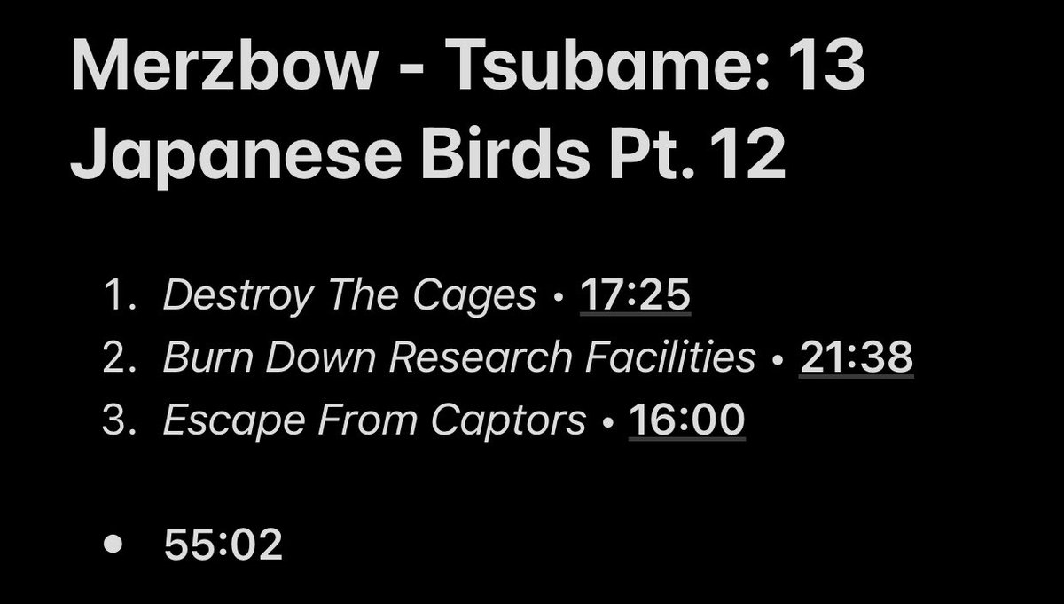 73/108: Tsubame: 13 Japanese Birds Pt. 12Very similar to the other parts, and still like the drums. Some sounds are interesting on this album so I think it’s better than a lot of parts off this series.