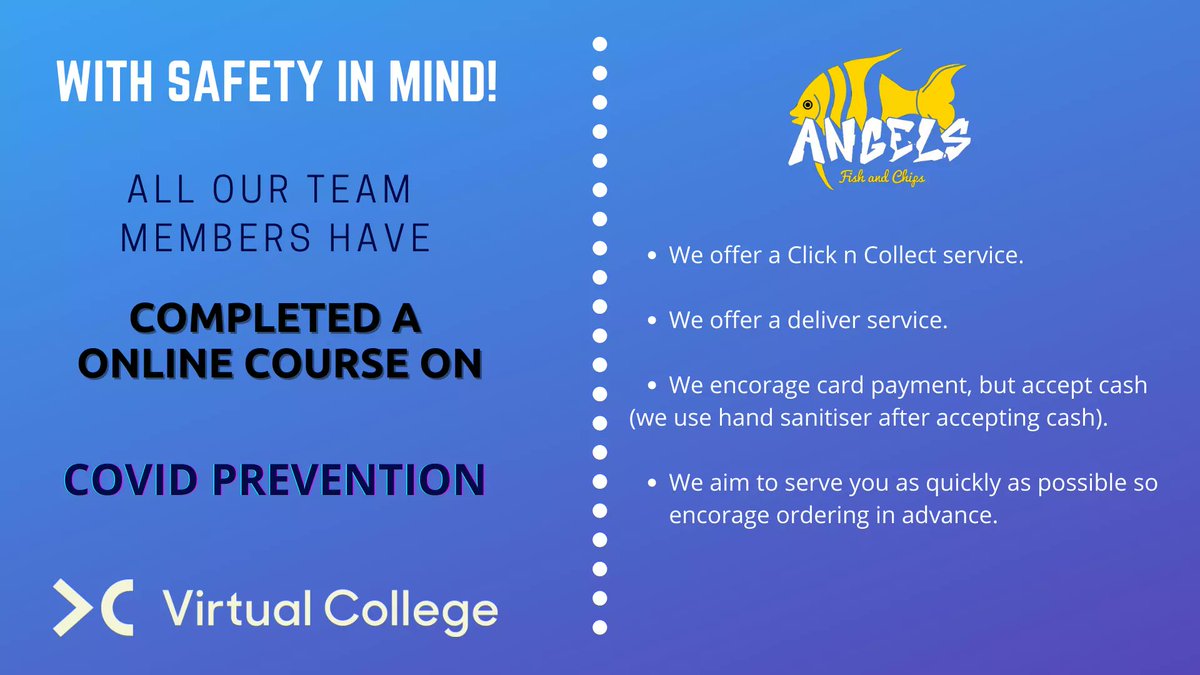 Angels Fish and Chips will still be open and offering delivery 
m.facebook.com/story.php?stor…