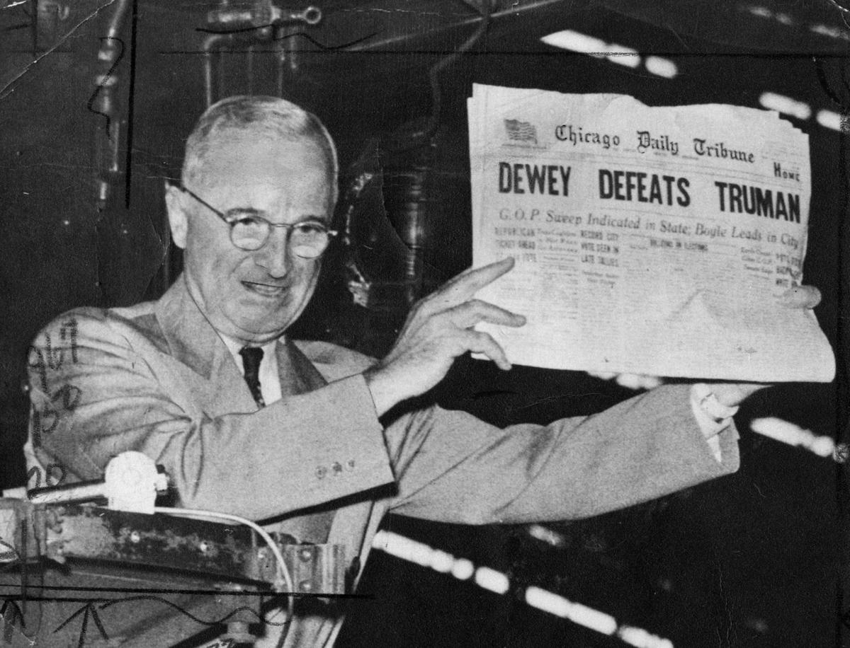 STLyesterday's tweet photo. Nov. 4, 1948: Truman's St. Louis stop yielded a photo for the ages https://t.co/WKGBiHOrTM https://t.co/dEx8YBNK1b