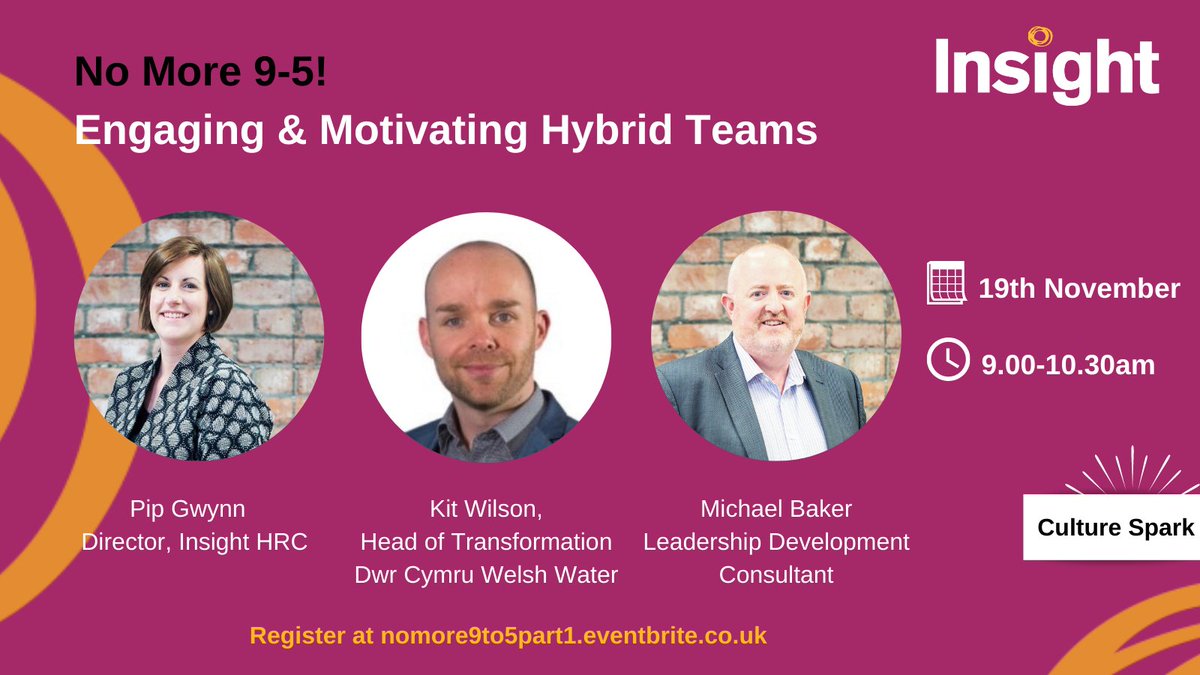 insight_hrc's tweet photo. Join us on the 19th November for an interactive webinar on embracing the #newworkingworld.

Hear about:
🧠The psychology of hybrid teams
🌊How Welsh Water adapted their entire operating model during #lockdown.
🦸🏾‍♂️Getting the best out of people

Register now https://t.co/BeanXy6pER https://t.co/kqAVNXBls8