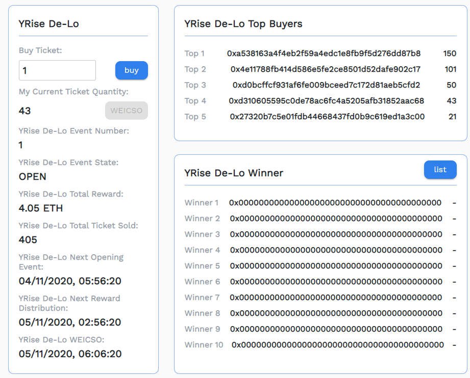 YriseFinance's tweet photo. Dear YRiser's,

We had update new outlook for the De-Lo TestNet, Using @chainlink VRF technologies for Randomness will delivered a fair games for our lottery system. 
Hope you like the outlook, as much as we do. 

$yRise $DeLo $VRF https://t.co/fJIASoItoM