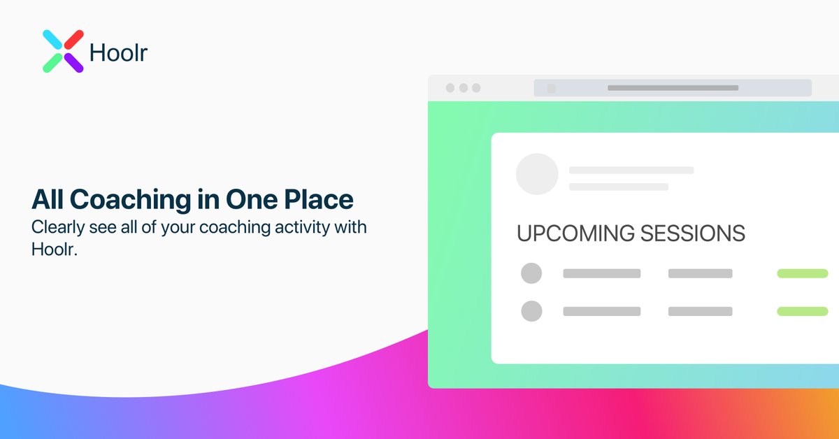 Have a clear overview of all your coaching in one place with Hoolr

Coaches can log sessions that happen on other platforms and retrospectively add coaching sessions that have already taken place.