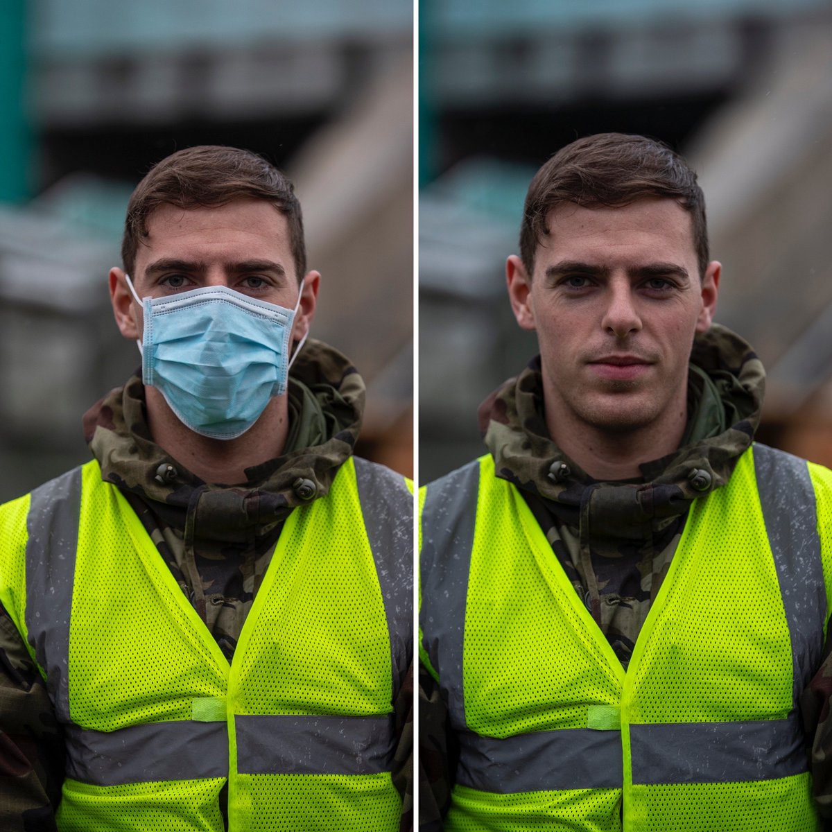 defenceforces's tweet photo. #behindthemask...meet our testing centre marshals

Pte Stephen Horrigan &amp; Pte Aaron Donnelly (1 MIC) are marshals at our #COVID19 testing centre @AVIVAStadium &amp; will be the friendly faces you meet as you arrive. 
They will confirm your details &amp; provide you with PPE if necessary https://t.co/xqtvGCIpTd