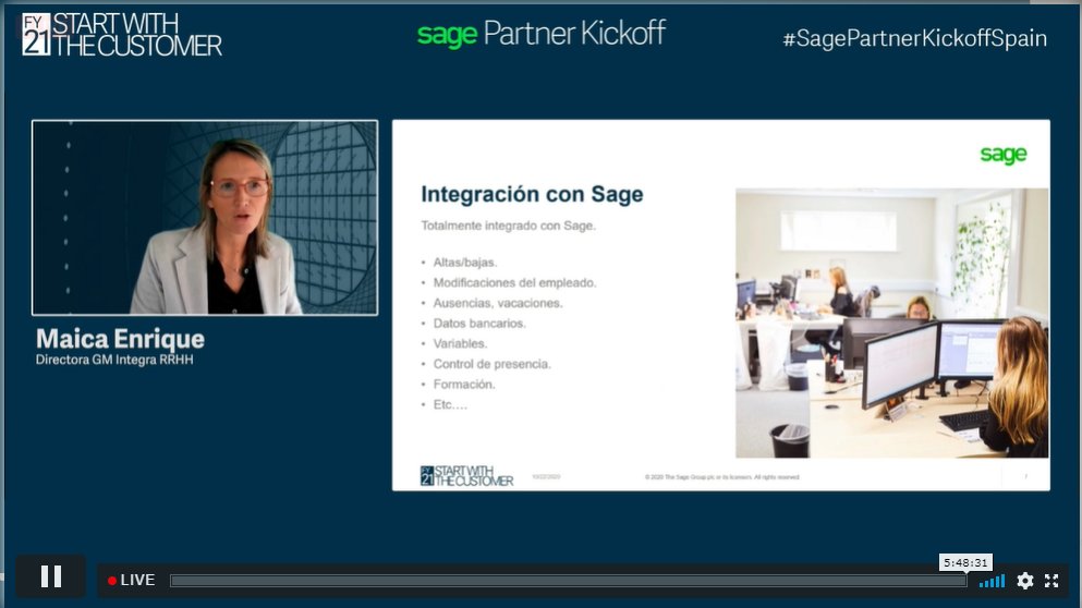 ismalomo's tweet photo. Gran ponencia de @MaicaEnrique de nuestro #ISV @GMIntegraHR sobre la Experiencia del empleado en la Digitalización de los RRHH en #SagePartnerKickoffSpain @SageSpain https://t.co/K82VOWXyb6