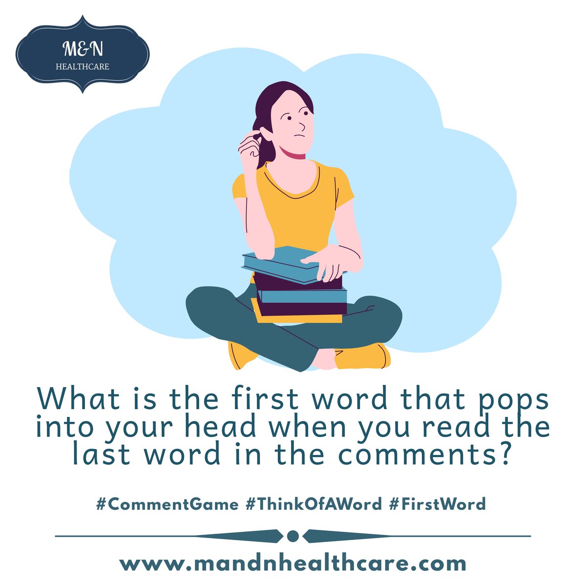 MANDNHEALTHCARE's tweet image. What is the first word that pops into your head when you read the last word in the comments?

#CommentGame #ThinkOfAWord #FirstWord