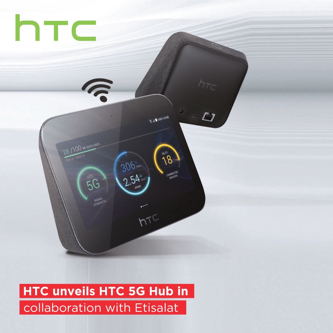 Our business partner @HTCMEA unveiled HTC 5G Hub in collaboration with @etisalat! The portable device provides ultra-fast internet speeds for browsing, 4K video streaming and gaming, with exciting future updates to allow wireless VR streams through VIVE headsets. https://t.co/ryWaztlwW4