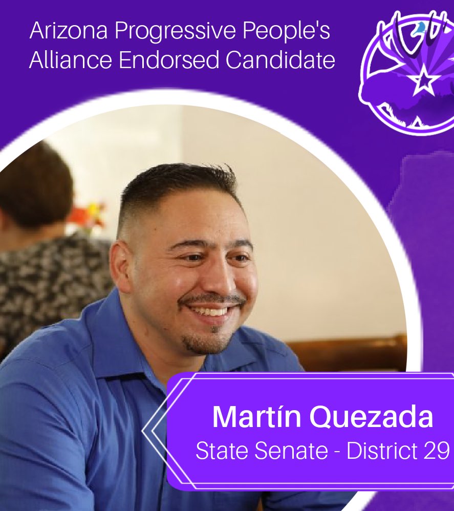 Progress4AZ's tweet photo. Congratulations to State Senator Martín Quezada on his convincing re-election! We’re excited to see you continue your work in AZ! #Progress4AZ https://t.co/9r87C0TR6q