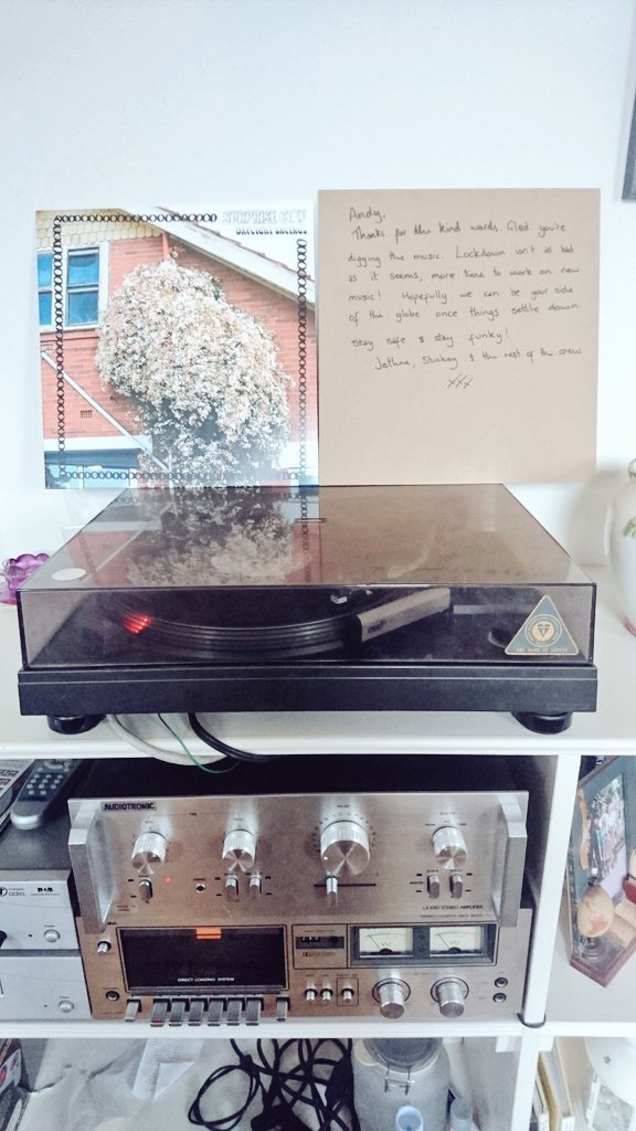 Tha_Funk_Masta's tweet photo. Big up @surprise_chef and the @COK_records crew! Been waiting on this for weeks, doesn't disappoint! Still in the pocket! Tunes taking the edge off the news, but the note made my week. Deep cuts from top folks. #nicehandwriting #antistaticlove #chefsurprise #NP #OzFunk https://t.co/SsmsQ0f4yy