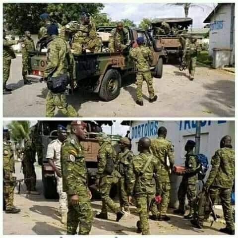 1tvFpi's tweet photo. #ci2020 Assaut iminant chez le Secrétaire général Assoa Adou.
En effet, l'effectif des forces pro Ouattara présentes depuis hier vient d'être renforcé par des hommes lourdement armés se mettant en position de combat.
@1tvFpi @afriquemedia @TV5MONDE @France24_fr https://t.co/uIxGuXFGF3