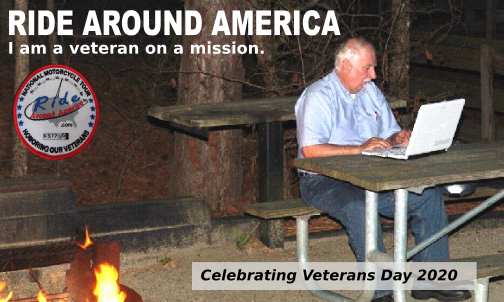 Didn't find time today to visit a #Veterans memorial?  Honoring the fallen and those that served isn't just an annual #VeteransDay obligation. You can devote a few moments on any day. I have stopped to salute my comrades at over 2,000 locations. See them RideAroundAmerica.com