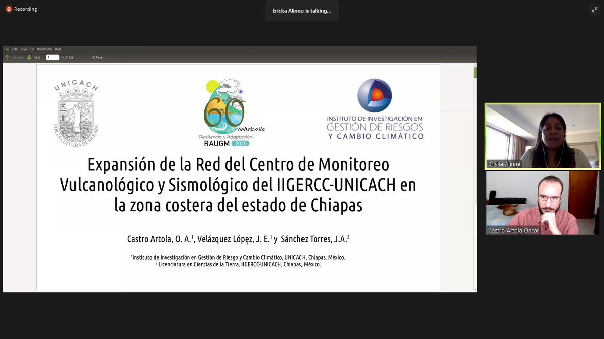 iigercc_unicach's tweet photo. Presentación del Dr. Oscar Castro Artola, Profesor Investigador del #IIGERCC en la #RAUGM 2020.

#UNICACH #SoyLCT #MGRYCC #VidaUniversitariaUNICACH #Vulcanología #Sismología #CMVS

---
Agradecemos a @JavierASTorres por las capturas de pantalla que nos envió. https://t.co/HbvNKF6zSi
