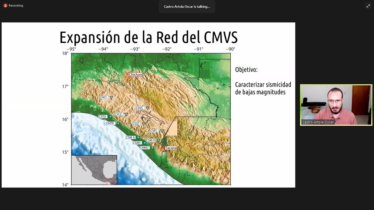 iigercc_unicach's tweet photo. Presentación del Dr. Oscar Castro Artola, Profesor Investigador del #IIGERCC en la #RAUGM 2020.

#UNICACH #SoyLCT #MGRYCC #VidaUniversitariaUNICACH #Vulcanología #Sismología #CMVS

---
Agradecemos a @JavierASTorres por las capturas de pantalla que nos envió. https://t.co/HbvNKF6zSi