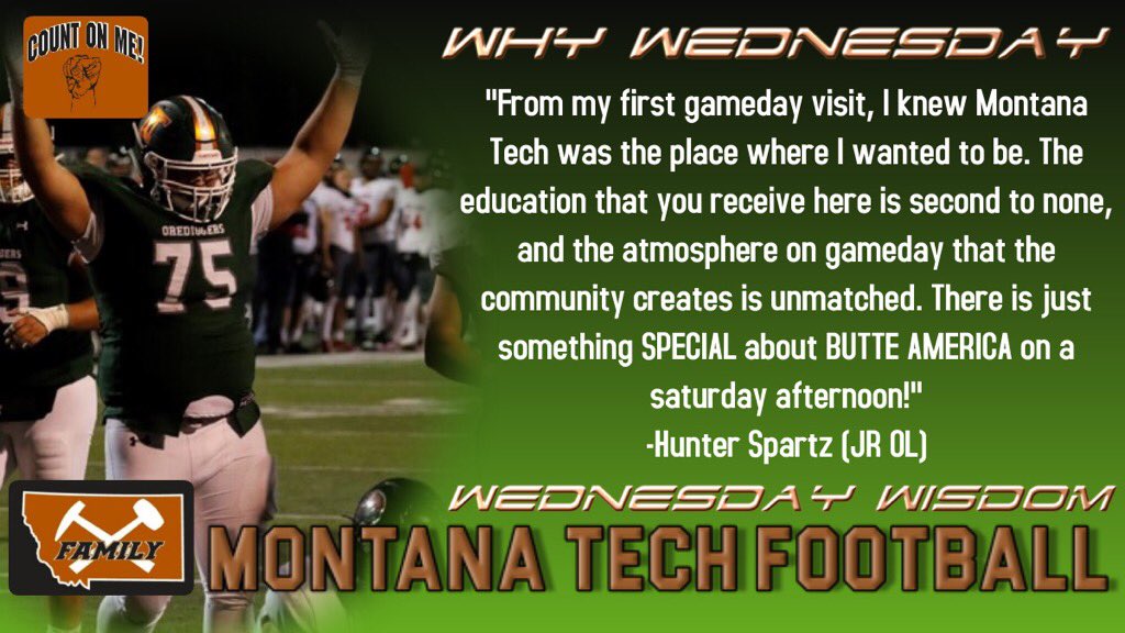 #WhyWednesday with Junior Olineman Hunter Spartz from Green River, Wyoming!
#Family
#CountOnMe