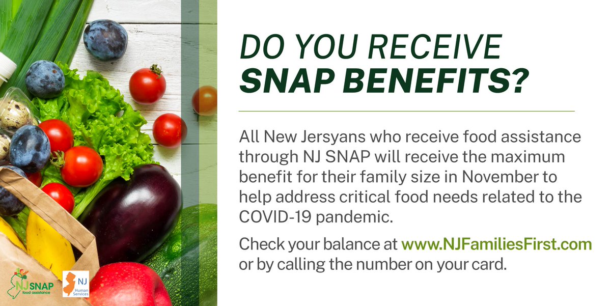 📢 <a href="/NJDHS/">NJHumanServices</a> extends enhanced #NJSNAP benefits through November. 🍅🥫🍞
💻NJFamiliesFirst.com