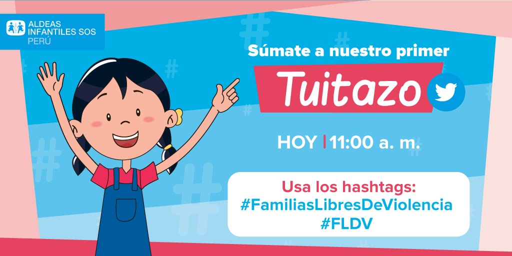 AldeasSOSPeru's tweet photo. 🙌¡HOY es nuestro primer #tuitazo!🙌 Súmate enviando tuits pidiendo mejorar la atención y protección de la niñez y adolescencia frente a la violencia familiar, usa los HT #FamiliasLibresDeViolencia #FLDV. https://t.co/DAALX1my40