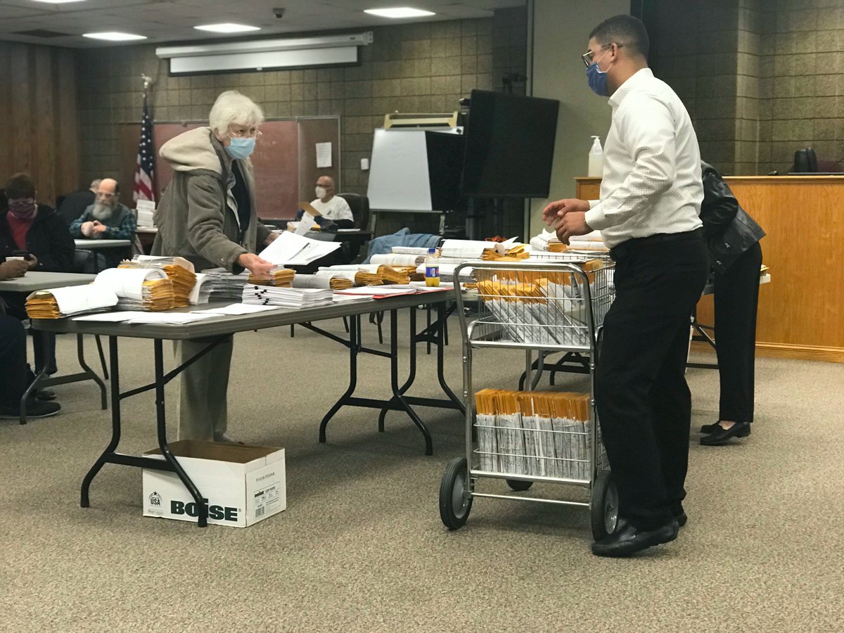 Election Board Chairman Nelson Pichardo just rolled in the cart for the last of the mail-in ballots. There is still a lot of processing of ballots that need to happen. But, they're still confident to have a final tally before the end of the day.