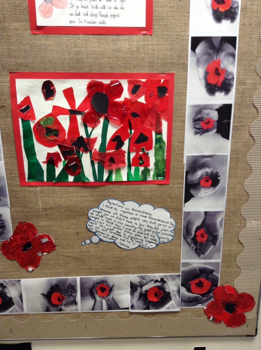 MissEGSGC's tweet photo. Thank you to all classes for contributing to our display commemorating Remembrance Day. You have thought carefully about why it is so important to remember. Well done. @MrGSGC #SGCHistory #RemembranceDay https://t.co/vST9E3h0Gr