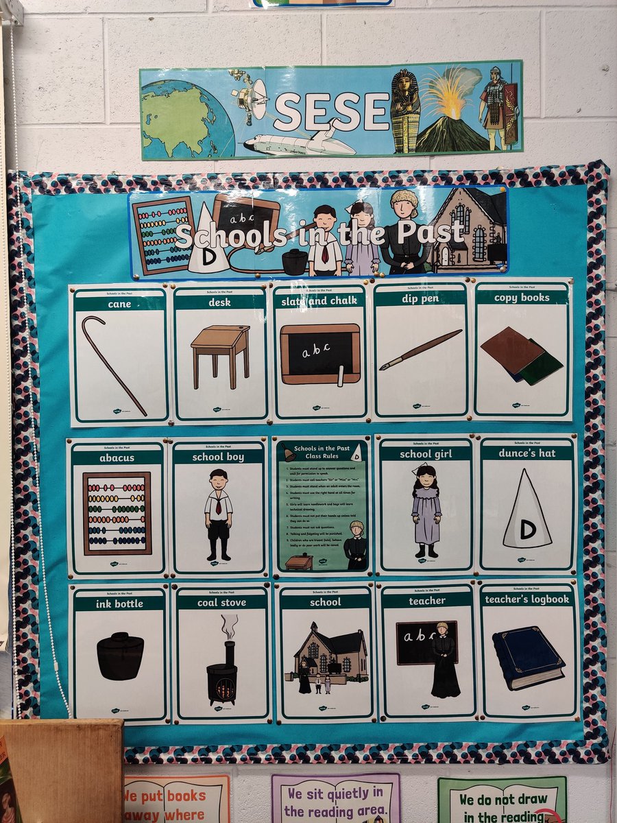 StCronansRoom1a's tweet photo. We're also learning about schools in the past this month. It was a much tougher time in schools years ago. We're learning that we're very, very lucky to not be following these rules anymore! https://t.co/X6WLaE8tPP
