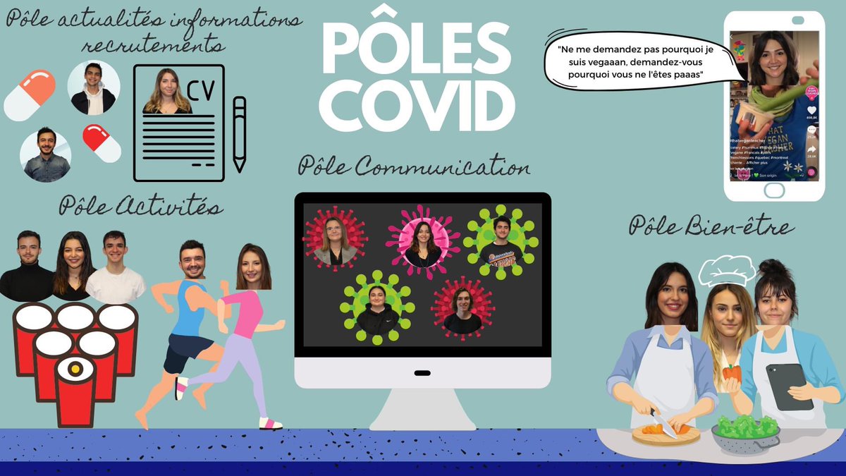 AAEPM_Corpo's tweet photo. Notre projet cette année ? Lutter contre l’isolement et accompagner les étudiants dans les moments de solitude

Plusieurs pôles ont été créés suivant vos envies :
💚 pôle bien être 
🎲 pôle activité 
💡 pôle recrutement
💻 pôle communication 

Restez connectés ! #confinement https://t.co/W0q7riyzCW