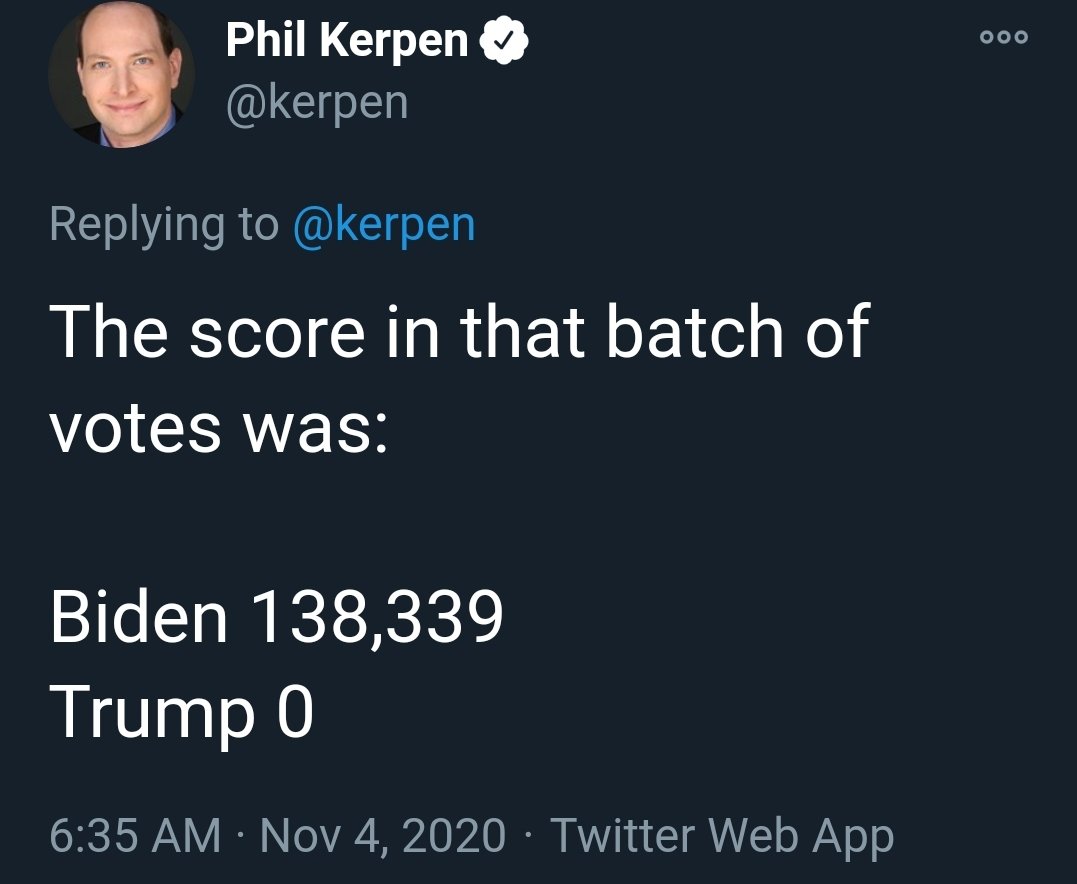 At this point it would take election fraud to discredit the clean sweep of legitimate Bellwether &Alternative predictive elements.Can Biden still win, yes. Should Biden still win, no. But this is 2020. Can he discredit every single Bellwether in 1 election? <end>