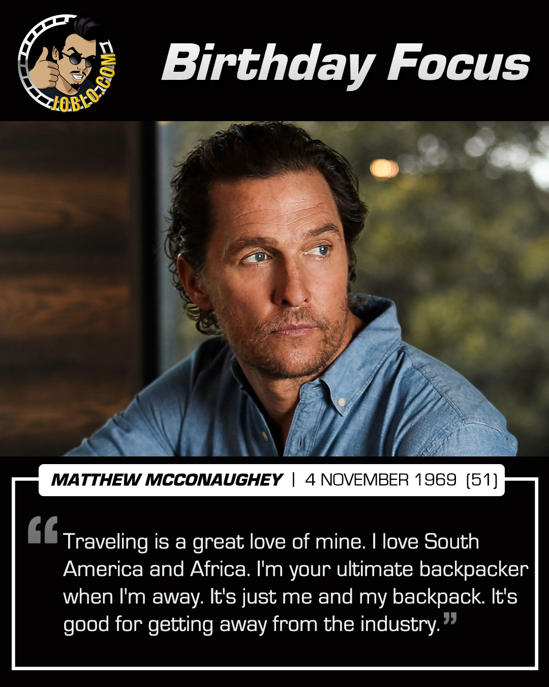 Alright, alright, alright!
Happy 51st birthday to Matthew McConaughey! 