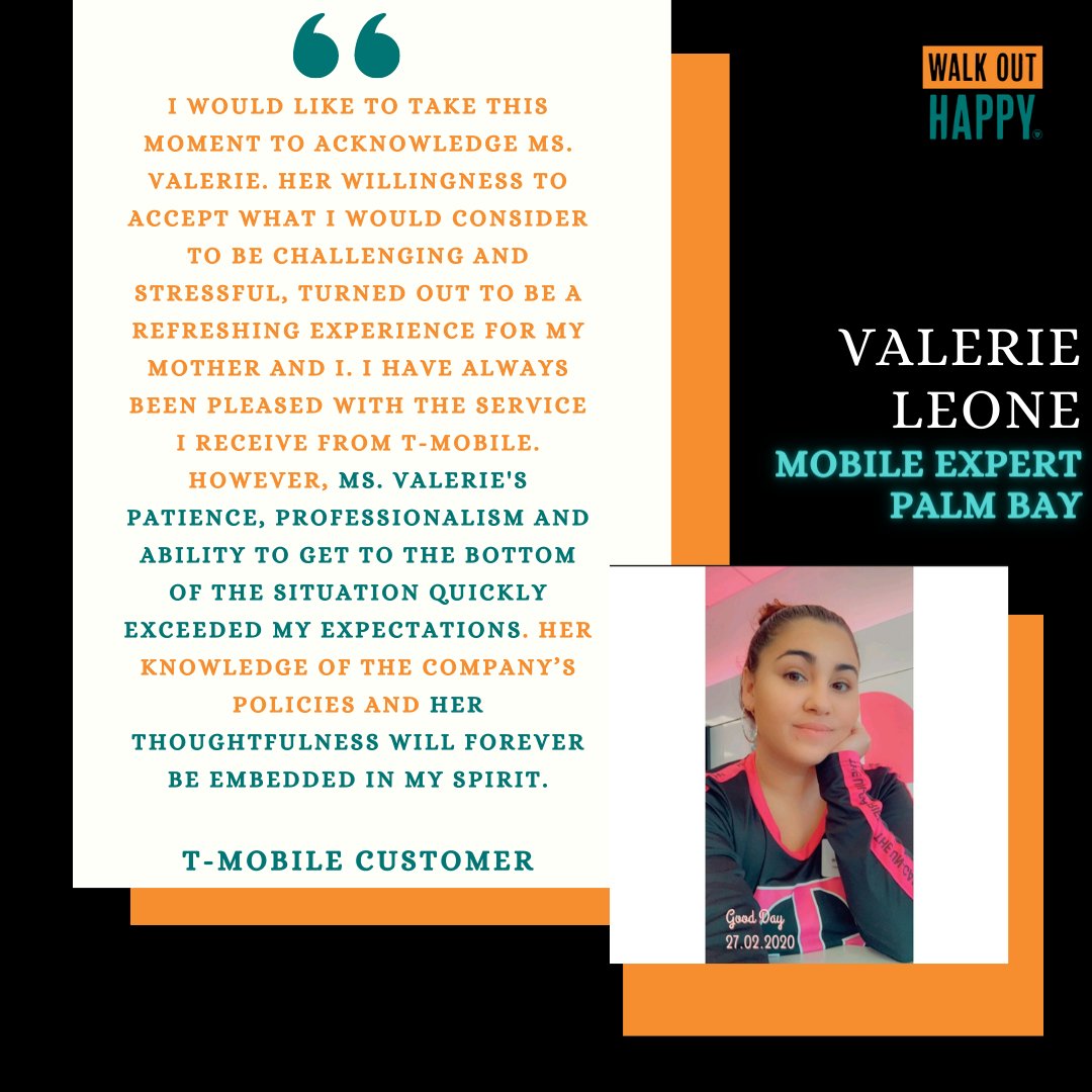 WirelessVision's tweet photo. Patience βοΈ Professionalism βοΈ Knowledgeable βοΈ Give it up for Valerie in Palm Bay for always making her customers first priority. ππ§‘ #WalkOutHappy @TMobile @aarontubbs_ @JRojas537 @SByrneDoyle https://t.co/pG4tlvfCVn