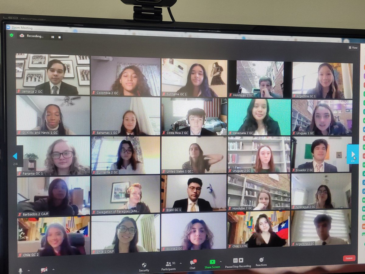 ModeloOEA's tweet photo. For the first time in history, the #MOAS is being held virtually. Welcome delegates and faculty to the #39MOAS! 30 #OAS Member States are represented by high school students from the Americas. https://t.co/S5gbxq5aOQ