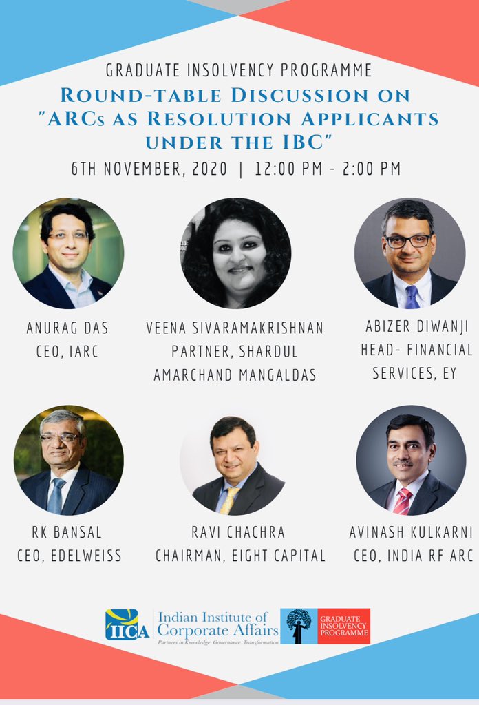 neetishikha's tweet photo. Should #ARCs be allowed to participate as #resolutionapplicant?@IICAOfficial brings India’s leading stressed asset professionals to discuss this topical issue.The event is organised for @GIP_India .@TheAnuragDas @abizerDiwanji3 @RKBansal810 @RaviChachra1 https://t.co/HWXPOHWGxr