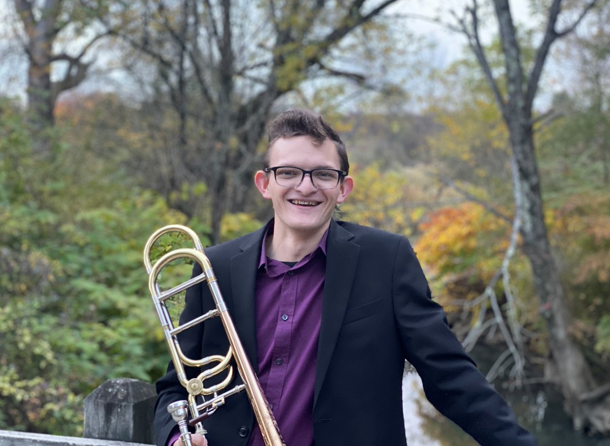 Today's Feature:

Matthew Darr - Stoystown, PA
1st year MM in Trombone Performance

Highlights:
B.S. MuEd from IUP
Strong passion for MuEd at secondary level
Aspiring full-time performer
Dreams of participating in a US Military Band