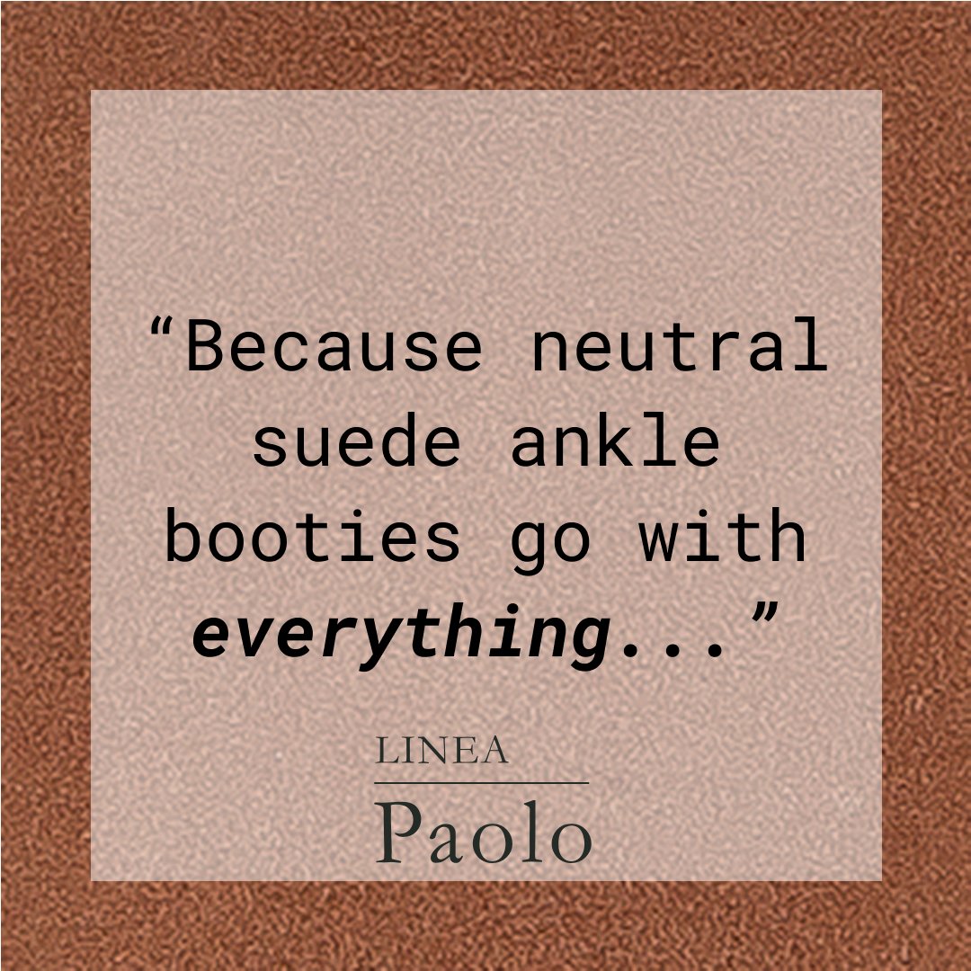 LINEAPaoloShoes's tweet photo. #WednesdayWisdom | "Because neutral suede ankle booties go with everything..." xoxo, LINEA | Paolo Shoes

#lineapaolo #lineapaoloshoes #shoestobehappy #sneakerwedges #wedgesneakers #wedgebooties #anklebooties #fallboots #fallfashion #casualstyle #cozy #neutrals #fallcolors https://t.co/6Gdtk4jJNP